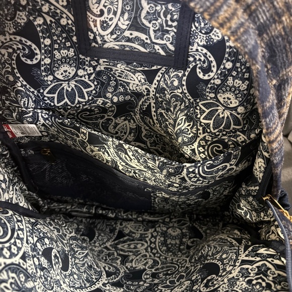 Wrangler Plaid Navy and Tan Men's Backpack - Picture 5 of 5